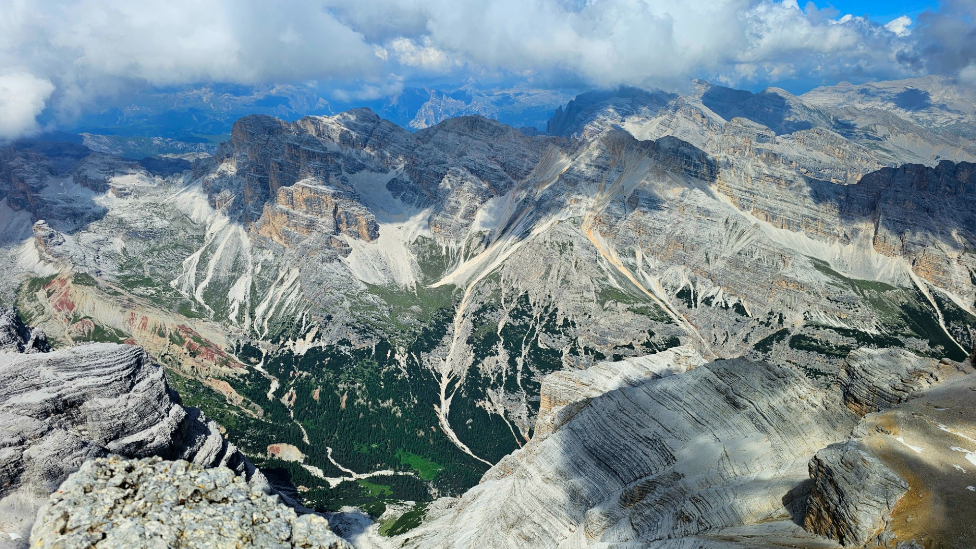 Dolomity, výhled z Tofana di Mezzo